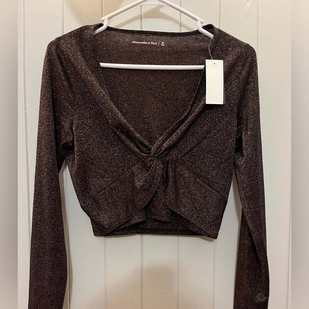 Abercrombie & Fitch Brown Metallic Long Sleeve